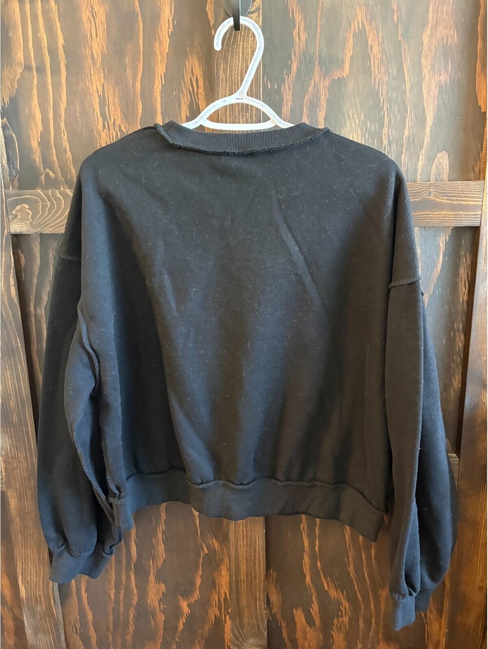 DAZY Black Crewneck Sweatshirt Fleece Lined Pullover Size Large